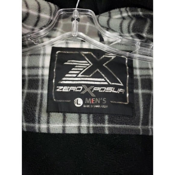 Zero X Posur ~Men's Size L~ Black Zip Front Drawstring Winter Jacket Hoded. - Picture 2 of 12